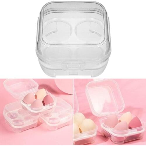 1PCS Kapmore Makeup Egg Container Empty Transparent 4 Capacity Beauty Sponge Storage Cosmetic Puff Box for Women