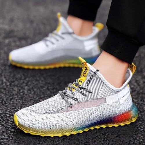 Running Shoes Men Spring Autumn Summer Male Shoes Breathable Design Jogging Shoes Lace Up Fly Weave Adult Sports Shoes Sneakers