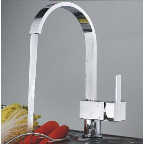 Hot Brass Kitchen Faucet for Sink or Basin Single Handle Single Hole Hot and Cold Mixer Taps torneiras para pia cozinha