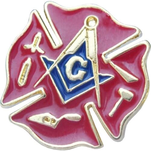 Masonic Freemason Freemasonry First Responder Firefighter Fireman Resue Lapel Pin Plus Gift Pouch