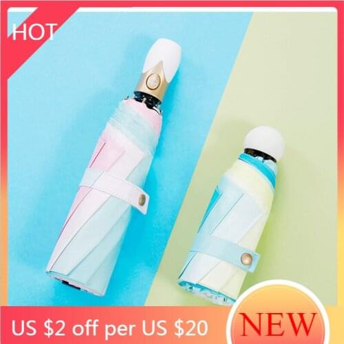 Mini Rain Women Umbrella Fashion Fully Automatic Female Cute Sun Umbrella Sunscreen Anti-ultraviolet Van Gogh Home Garden AG50ZS