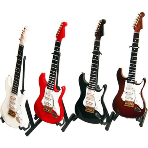 MoonEmbassy Mini Electric Guitar Model Miniature Guitar Model Guitarra Collection Decorative Ornaments Model Music Lover Gift