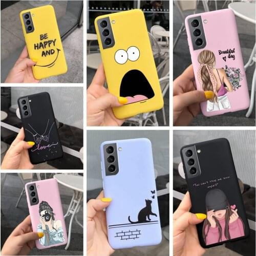 Cartoon Candy Color Phone Case For Samsung Galaxy S21+ 5G Case Fashion Soft Silicone Bumper Cover Samsung S21 Plus S 21+ G996B