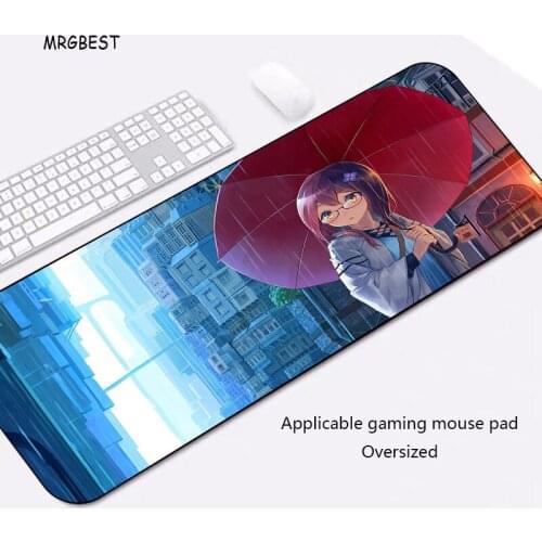 MRGBEST New Gaming Mouse-pad Large Size Anime Girl Thermal Transfer Non-slip Desk Mat with Locked Edge for Gamer Anime Mouse Pad