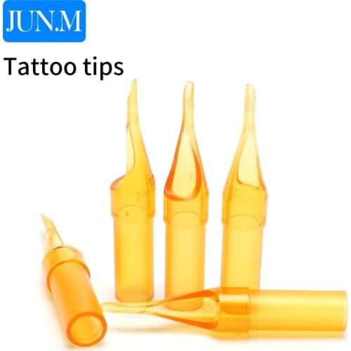 50Pcs Disposable Tattoo Tips Golden Color R3 R5 R7 R9 R11 R14 Round tips Pre-sterilized For Tattoo Needles Free Shipping C0