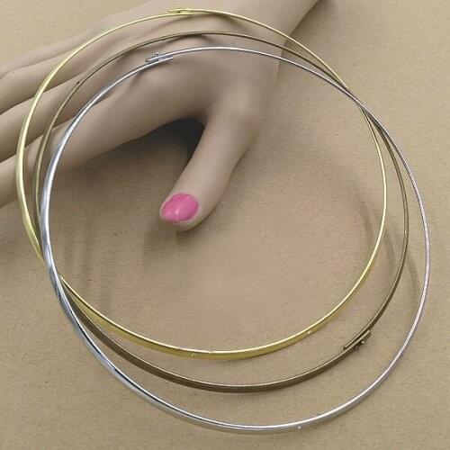 Wire Circle Lock Choker Necklace with 2 Holes for Women Collier Collares Necklaces DIY Findings Wedding Accessories Multi-color