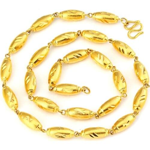 New accessories accessories 24K gold solid olive mens necklace nansha gold necklace wholesale