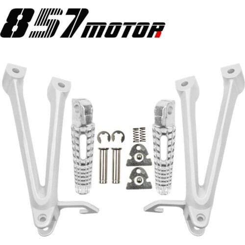 Alumnium Motorcycle Rear Passenger Footrest Foot Peg Rests Pedals And Bracket Mount For SUZUKI GSXR600 GSXR750 2006 2007