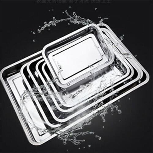 1PCS Stainless Steel Jelly Roll Cookie Baking Sheet Oven Pan Kitchen Bakeware Tray 32x22x2cm