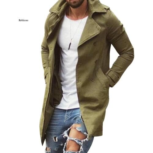 Rebicoo Men's Long Trench Coats