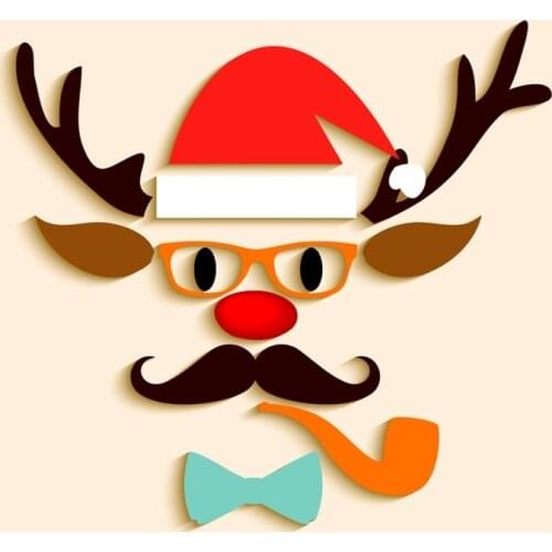 Merry Christmas Hipster Reindeer Metal Craft Dies Cutting For Diy Scrapbooking Paper Handmade Mold 2021 Embossing New