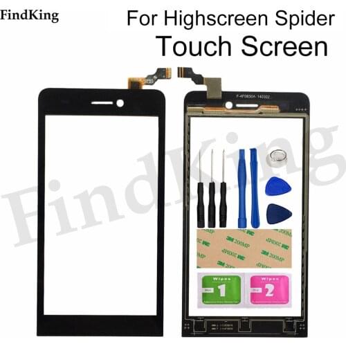 Touch Screen Glass For Highscreen Spider Digitizer Panel Sensor Front Glass Tools 3M Glue Wipes