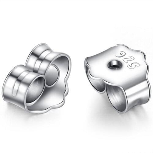 Free 100 PCS 925 sterling silver ear fill wholesale butterfly ears silver ornament earrings accessories