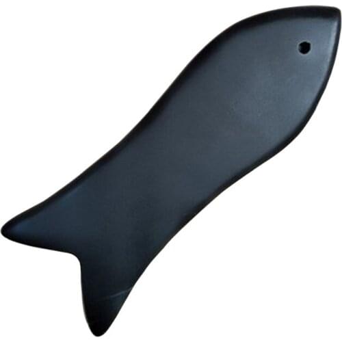 Black Fish Shape Bian Stone Chinese Gua Sha Scraper Body Face Acupuncture Therapy Massage Tool Energy Relaxation GuaSha Board