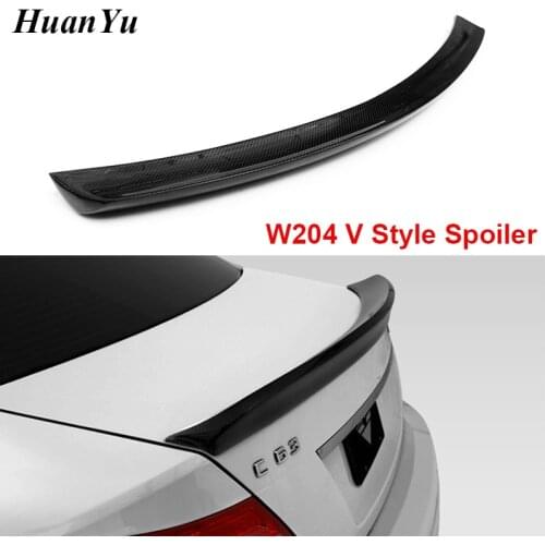 V Style Carbon Fiber Trunk Ducktail Spoiler for Mercedes-benz W204 Sedan & Coupe 2008-2014 C Class Boot Lip Wings C180 C200 C260