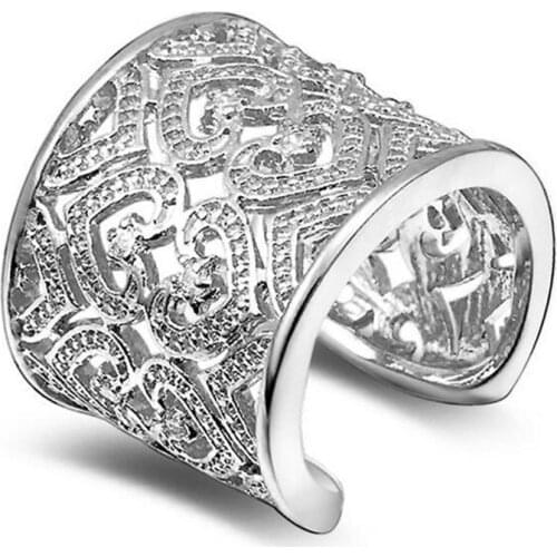 Send box Europe and the United States selling mosaic ring wedding anniversary gift Korean fashion silver ring jewelry # 41