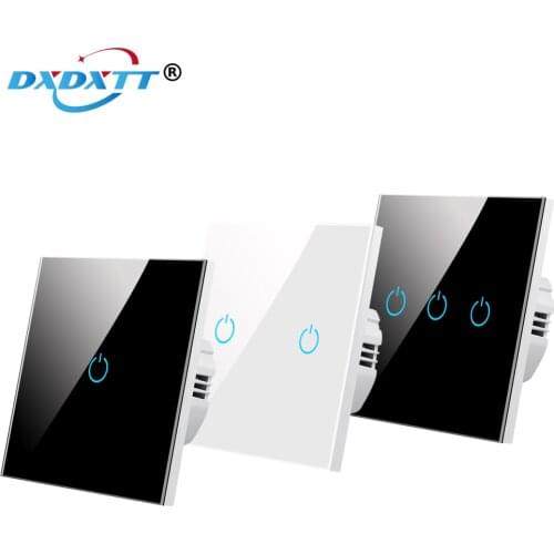 Light Switch Sensor EU Standard Tempered Crystal Glass 1/2/3 Gang 1 Way 220 V Smart Home Interruptor Wall Lamp Touch Switches