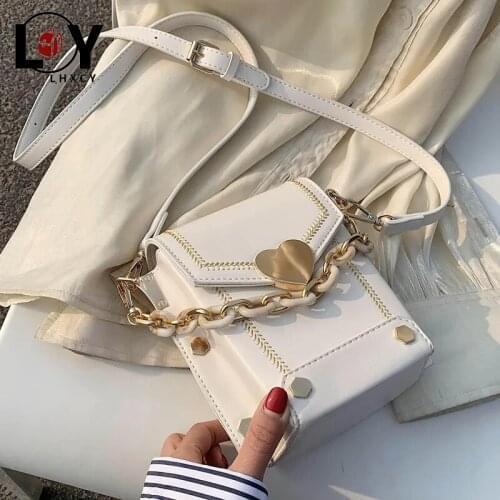 LHXCY Korean Style All-match Rectangle Crossbody Bags High Quality Clamshell Pu Leather Purses And Handbags Fashion Luxury Bags