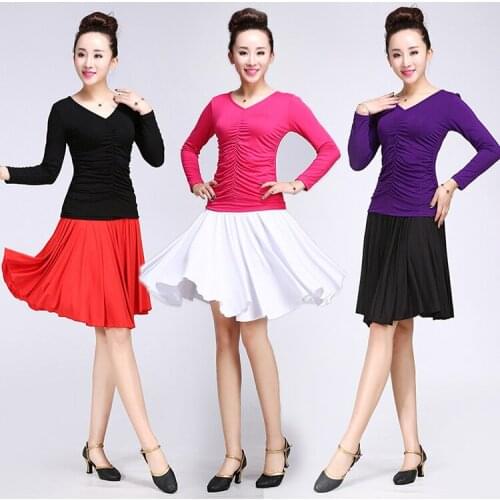 Women Latin Skirt Salsa Tango Rumba Cha Cha Ballroom Dance Dress Skirt Black Purple Square Dance Latin Dance Dress for Women
