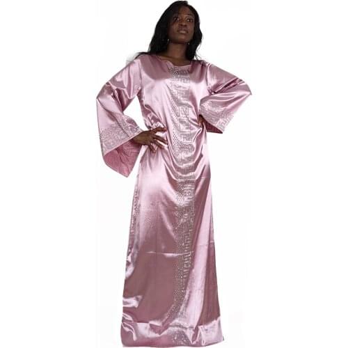 Autumn Style Diamonds Plus Size Maxi Dresses For Women Round Collar Long Bat Sleeve Elegant Evening Robe Gowns Muslim Fashion