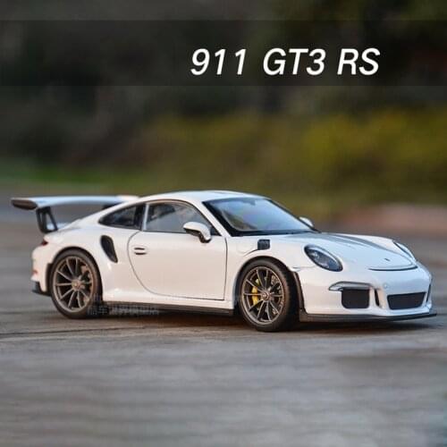 1:24 Porsche 911 GT3 RS Blue Car Alloy Car Model Simulation Car Decoration Collection Gift Toy Die Casting Model Boy Toy
