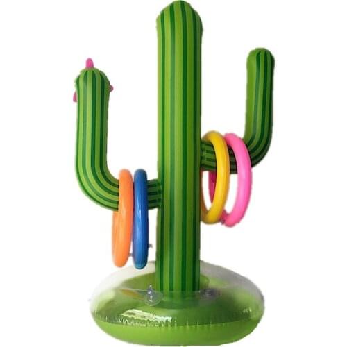 1Set Inflatable Cactus Ring Toss Game Inflatable Toss Game Pool Toys Luau Party Supplies Indoor Outdoor Game for Kids Adults