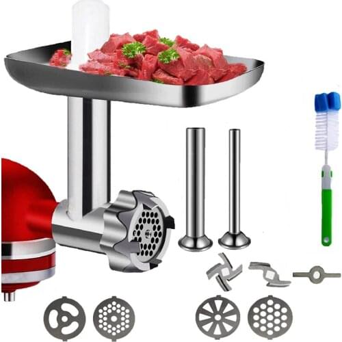 1 Set Metal Food Grinder Attachment For Kitchenaid Stand Mixers Sausage Stuffer Attachment
