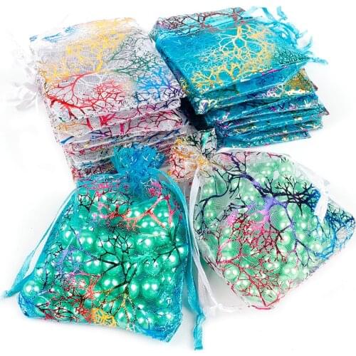 10pcs wholesale 7x9/9x12/10x15/13x18cmDrawstring Organza Bags Jewelry Packaging Bags Wedding Gift Party bags Jewelry Pouches