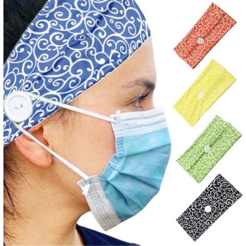 2PCS Soft Earmuff Headband With Button For Mask Outdoor Yoga Quick-drying Headwear Elasticity Yoga Headband Accessories