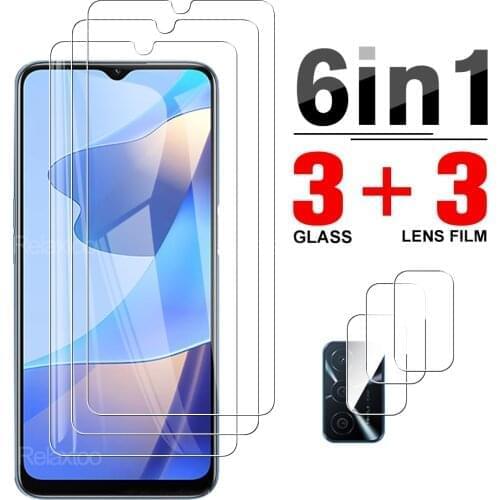 6 in 1 Camera Protector Glass For Oppo A16 A 16 6.52" 16a Phone Safety Protection Protective Clear HD Screen Cover Film Tempered