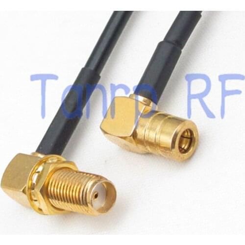 6in SMB female jack to SMA female both right angle RF connector adapter 15CM Pigtail coaxial jumper RG174 extension cable