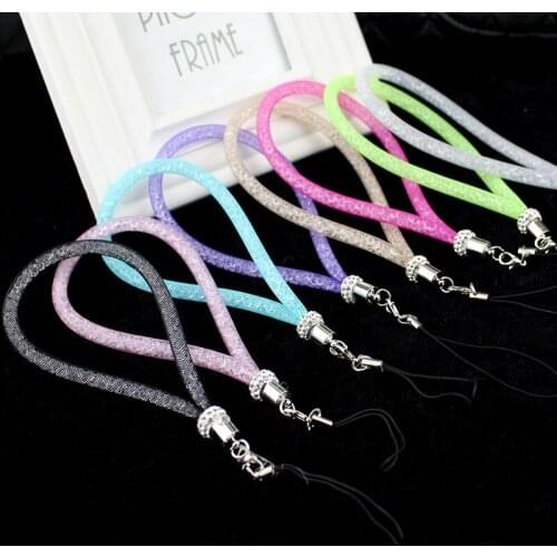 8 PCS/Lot Bling Rhinestone Hand Wrist Strap Lanyard Mobile Phone Straps Rope For Keys Holder iPhone Huawei Xiaomi Cord