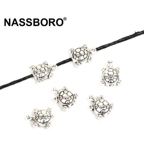 Sea Turtles Shape Metal Beads Tibetan Silver Charm Loose Spacer Beads Jewelry Making Bracelet Needlework DIY Accessories