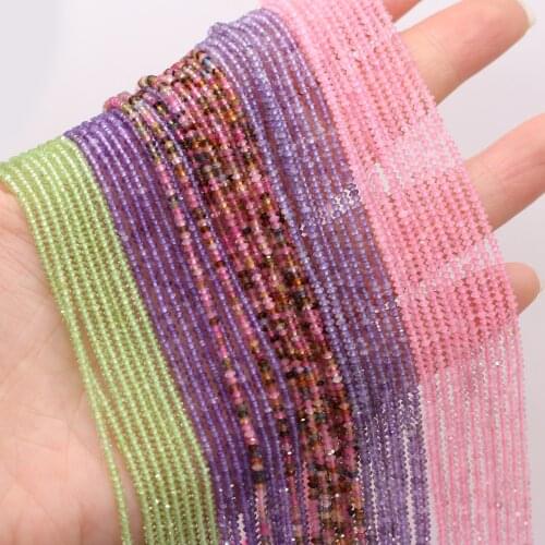 Faceted Abacus Shape Zircon Purple Yellow Loose Beads For Women Necklace Bracelet Earrings Jewelry Making Gift Size 2x3mm