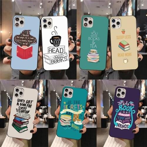 Reading Books Tea Phone Case For iphone 12 11 Pro Max Mini XS Max 8 7 6 6S Plus X 5S SE 2020 XR cover