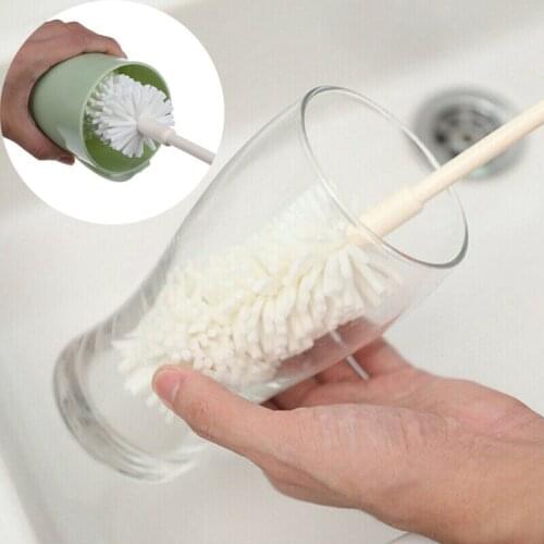 Cleaning Glass Bottle 39.5CM Long Handle Cleaner Kitchen Cup Brush Sponge