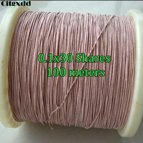 Cltgxdd 0.1x30 Strands 100m Mine Antenna Litz wire Copper Wire Multi-strand Polyester Silk Envelope Braided Multi-strand Wire