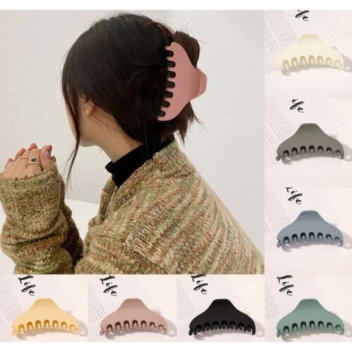 Elegant Women Large Hair Claws Crab Hair Clips Rectangle Acrylic Resin Acetate Solid color Geometric Hairpins Hair Accessories