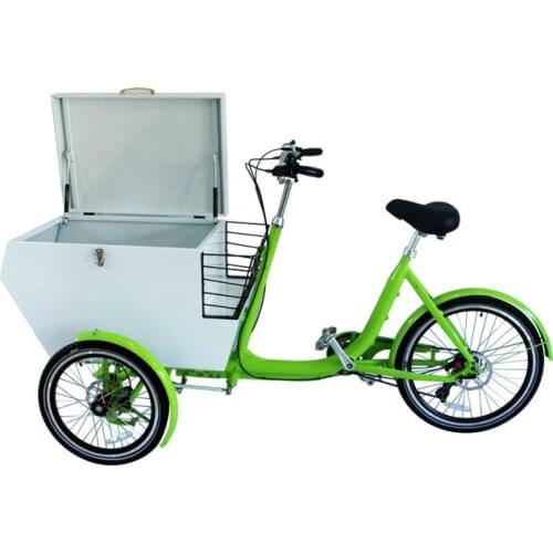 Electric Mobile Cargo Bike White Color Adult Tricycle Shopping Cart with Stainless Steel Box Loaded Customizable