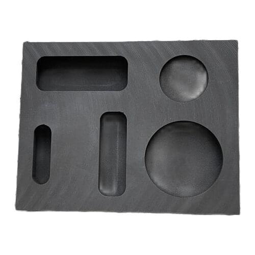 High Density Graphite Mold Five-hole Round Coin Combo Ingot Bar for Gold and Silver Casting Refining