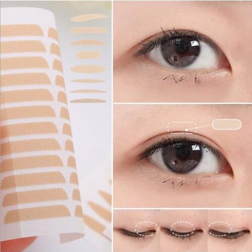 600Set/Lot Lace Double Eyelid Paste Local Paste Become Sticky Mesh Non Reflective Anti Sweat Invisible Breathable HA2333