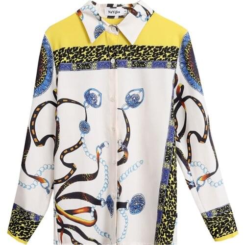 Fashion print ladies shirts Womens Blouses 2021 Spring Autumn Long Sleeve Shirts Tops Blusas Mujer