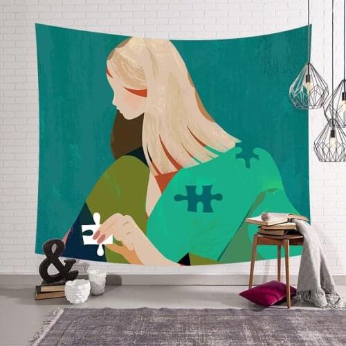 Illustration Tapestry Wall Hanging Bohemian Beach Mat Polyester Blanket Yoga Mat Home Bedroom Art Carpet Wall Hanging Decor