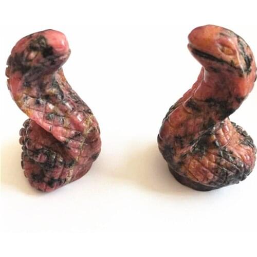 Natural crystal quartz plum blossom tourmaline hand-carved snake crystal healing stone folk crafts