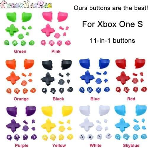 Wholesale 10 Colors 20sets Solid RB LB Bumper RT LT Trigger Buttons Mod Kit for Xbox One S Slim Controller Analog Stick D-pad