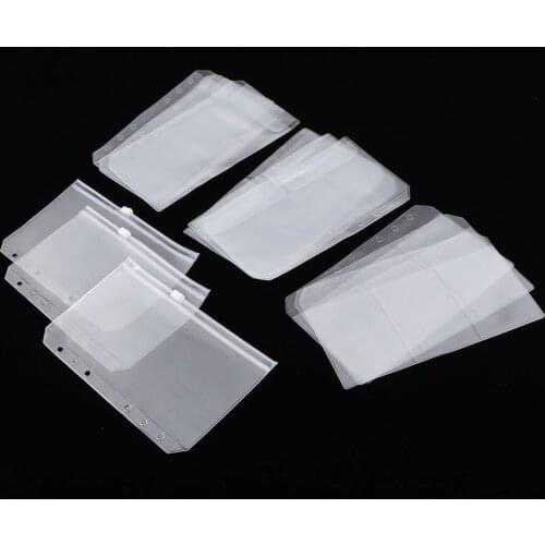 12Pcs Binder Pockets A6 Size Binder Zipper Folders for 6-Ring Notebook Binder, Waterproof PVC Pouch Document Filing Bags