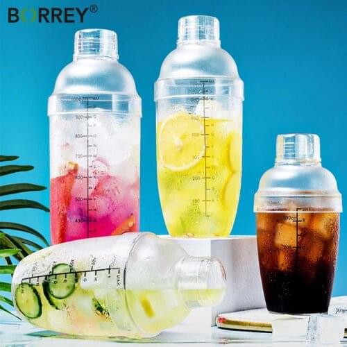 BORREY Plastic Martini Cocktail Shaker350ml/700ml/1000ml Wine Beverage Mixer Wine Shaker Cup Drink Mixer Barware Boston Bar Tool