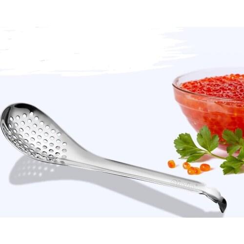 Stainless Steel Caviar Strainer Spoon Molecular Mixologist Slotted Bar Spoon Spherification Spoons Free Shipping SN2090