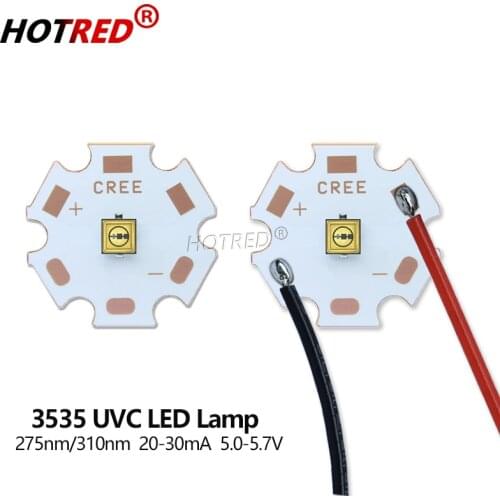 UVC LED Diode 3535 275nm Lamp SMD beads for UV disinfection equipment 265nm 285nm 310nm Deep violet ultraviolet light 5-7V 0.1W