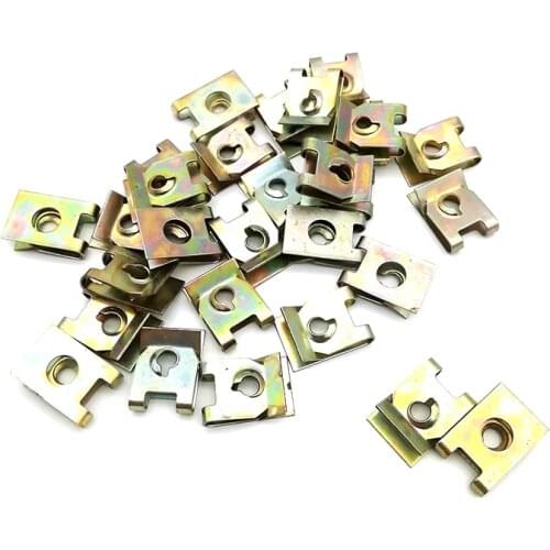 Car Fastener Clip Screw Base Nut 30pcs For Engine Gender Bumper Guard U Type